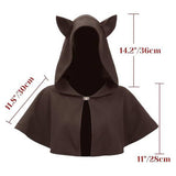 Déguisement Cape Noire Courte avec Oreilles de Chat Femme pour Halloween