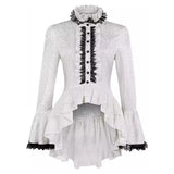 Déguisement Chemise Médiévale à Nanches Cloche et Col Montant Costume Victorien Gothique