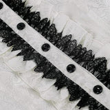 Déguisement Chemise Médiévale à Nanches Cloche et Col Montant Costume Victorien Gothique