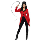 Déguisement Dresseur d'Animaux de Cirque Veste et Chapeau Rouge Femme pour Halloween