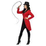 Déguisement Dresseur d'Animaux de Cirque Veste et Chapeau Rouge Femme pour Halloween