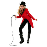 Déguisement Dresseur d'Animaux de Cirque Veste et Chapeau Rouge Femme pour Halloween
