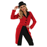 Déguisement Dresseur d'Animaux de Cirque Veste et Chapeau Rouge Femme pour Halloween