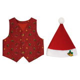 Déguisement Elfe Enfant Ensemble Gilet Rouge Noël Costume