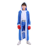 Déguisement Enfant Boxeur Tenue Bleue Costume pour Halloween Carnaval