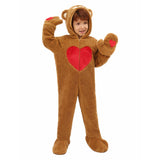 Déguisement Enfant Coeur Ours Combinaison Brune Costume d'Halloween