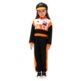 Déguisement Enfant Combinaison de Course Costume Noir pour Halloween Carnaval