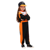 Déguisement Enfant Combinaison de Course Costume Noir pour Halloween Carnaval