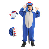Déguisement Enfant Combinaison de Dinosaure à Double Epine Costume pour Halloween