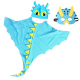 Déguisement Enfant Dinosaure Cape+Chapeau+Masque Costume pour Halloween Carnaval