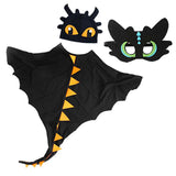 Déguisement Enfant Dinosaure Cape+Chapeau+Masque Costume pour Halloween Carnaval