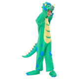 Déguisement Enfant Dinosaure Combinaison Verte Costume d'Halloween