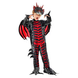 Déguisement Enfant Dinosaure Démon Tenue Rouge Foncé pour Halloween