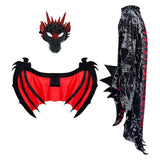 Déguisement Enfant Dinosaure Démon Tenue Rouge Foncé pour Halloween