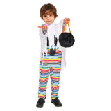 Déguisement Enfant Fantôme Combinaison+Cape Costume pour Halloween Carnaval
