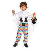 Déguisement Enfant Fantôme Combinaison+Cape Costume pour Halloween Carnaval