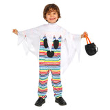Déguisement Enfant Fantôme Combinaison+Cape Costume pour Halloween Carnaval