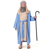 Déguisement Enfant Grand-père Arabe Tenue Bleue Costume d'Halloween