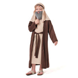 Déguisement Enfant Grand-père Arabe Tenue Brune Costume d'Halloween