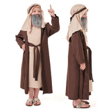 Déguisement Enfant Grand-père Arabe Tenue Brune Costume d'Halloween