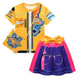 Déguisement Enfant Kpop Demon Hunters Rumi Zoey Haut+Jupe+Sac Costume d'Halloween