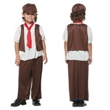 Déguisement Enfant Médiéval Pauvre Garçon Tenue Costume Victorien pour Halloween