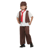 Déguisement Enfant Médiéval Pauvre Garçon Tenue Costume Victorien pour Halloween