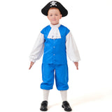 Déguisement Enfant Pirate Capitaine Navigateur Tenue Bleu Costume Médiéval