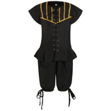 Déguisement Enfant Pirate Tenue Noire Costume pour Halloween