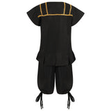 Déguisement Enfant Pirate Tenue Noire Costume pour Halloween