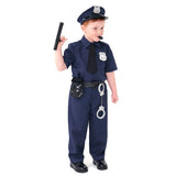 Déguisement Enfant Policier Tenue Bleue Costume d'Halloween