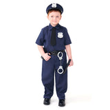 Déguisement Enfant Policier Tenue Bleue Costume d'Halloween