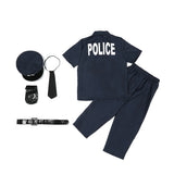 Déguisement Enfant Policier Tenue Bleue Costume d'Halloween