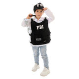 Déguisement Enfant Policier Tenue Noire Costume d'Halloween