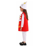 Déguisement Enfant Popcorn Mignon Robe Rouge pour Halloween