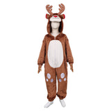 Déguisement Enfant Renne Pyjama de Noël Costume Brune