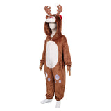 Déguisement Enfant Renne Pyjama de Noël Costume Brune