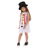 Déguisement Enfant Robe Ensemble Bonhomme de Neige de Noël Costume