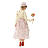 Déguisement Enfant Robe Jaune de Fermière à Fleurs pour Halloween
