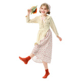 Déguisement Enfant Robe Jaune de Fermière à Fleurs pour Halloween