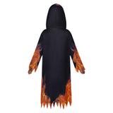 Déguisement Enfant Squelette de Flamme Robe Noire Costume d'Halloween