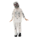 Déguisement Enfant Squelette Tenue Blanche avec Masque Costume pour Halloween Carnaval