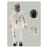 Déguisement Enfant Squelette Tenue Blanche avec Masque Costume pour Halloween Carnaval
