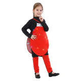 Déguisement Enfant Surchemise en forme d'Ampoule Rouge avec Guirlande Lumineuse Costume Noël