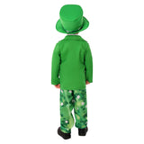 Déguisement Enfant Tenue de Trèfle à Quatre Feuilles Costume Vert pour Fête de La Saint-Patrick