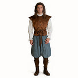 Déguisement Ensemble Chemise Pirate Médiéval Renaissance Marron Homme