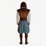 Déguisement Ensemble Chemise Pirate Médiéval Renaissance Marron Homme