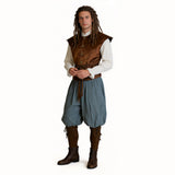Déguisement Ensemble Chemise Pirate Médiéval Renaissance Marron Homme