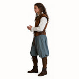 Déguisement Ensemble Chemise Pirate Médiéval Renaissance Marron Homme