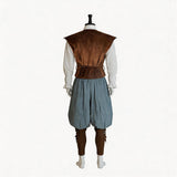 Déguisement Ensemble Chemise Pirate Médiéval Renaissance Marron Homme